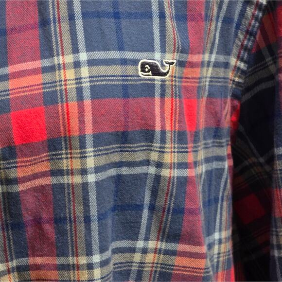 Vineyard Vines Pink and Blue Plaid Flannel Men's Button Down Shirt Size XXL - Picture 5 of 8